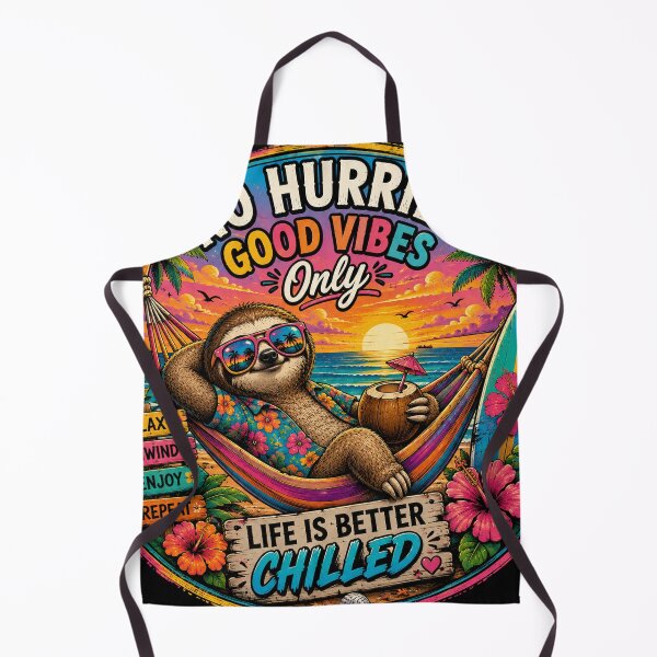 Item preview, No Hurries Good Vibes Only – Colorful Chill Sloth designed and sold by Molli98.