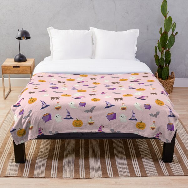 Item preview, Cute Pink Halloween Seamless Pattern - Spooky Season Ghosts & Pumpkins designed and sold by Potattoo.