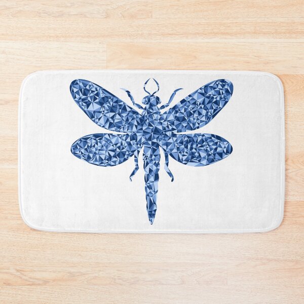 Item preview, Dragonfly Blue Triangular Mosaic Silhouette Design designed and sold by DymondDesigns.