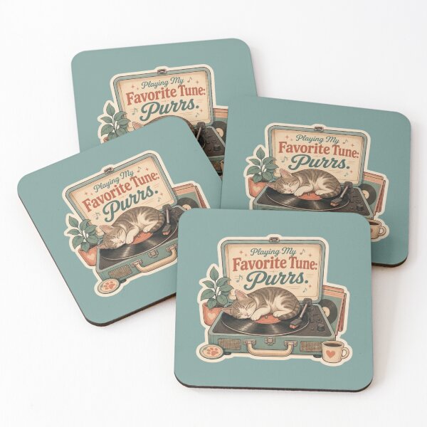 Item preview, Playing My Favorite Tune – Purrs & Vinyl Cat designed and sold by Safe Haven Pets.