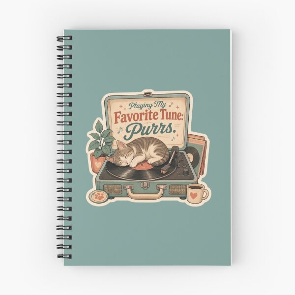 Item preview, Playing My Favorite Tune – Purrs & Vinyl Cat designed and sold by Safe Haven Pets.