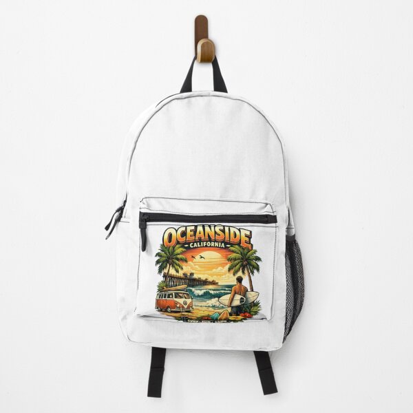 Item preview, Oceanside California Surf Sun Sand Vintage Retro Beach Design designed and sold by CatLovers Studio.