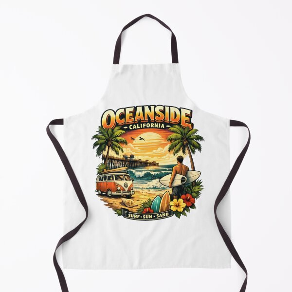 Item preview, Oceanside California Surf Sun Sand Vintage Retro Beach Design designed and sold by CatLovers Studio.