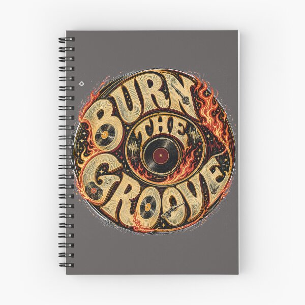 Item preview, Burn the Groove – Flaming Vinyl Retro Typography designed and sold by Golden Era Studio.