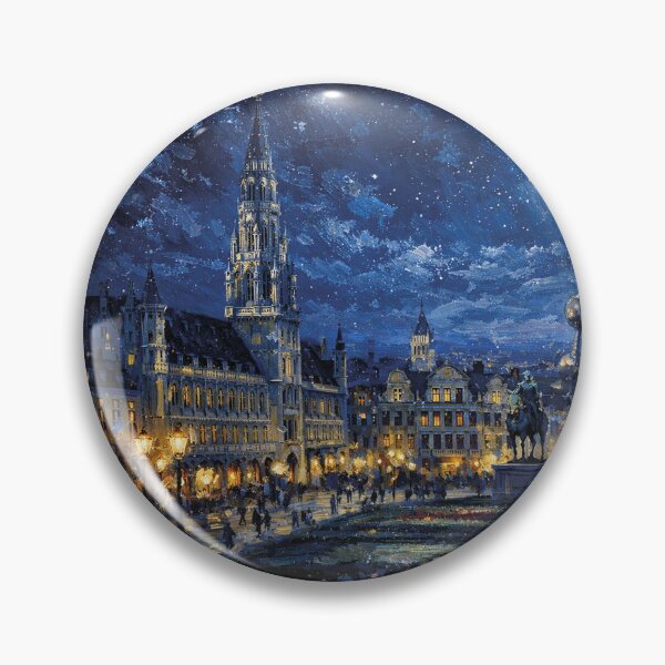 Item preview, Brussels by night painting – A Beautiful City in Belgium. designed and sold by GalleryKauffeld.