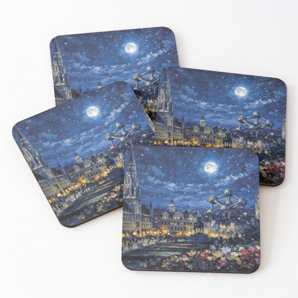 Item preview, Brussels by night painting – A Beautiful City in Belgium. designed and sold by GalleryKauffeld.