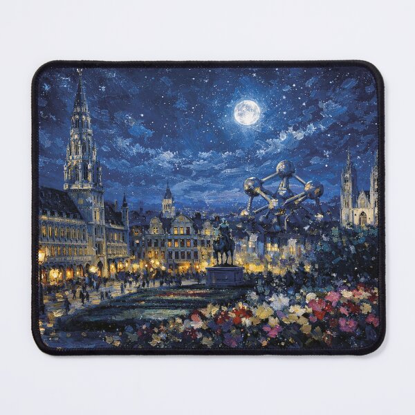 Item preview, Brussels by night painting – A Beautiful City in Belgium. designed and sold by GalleryKauffeld.
