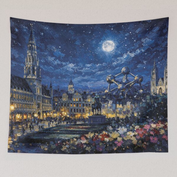 Item preview, Brussels by night painting – A Beautiful City in Belgium. designed and sold by GalleryKauffeld.