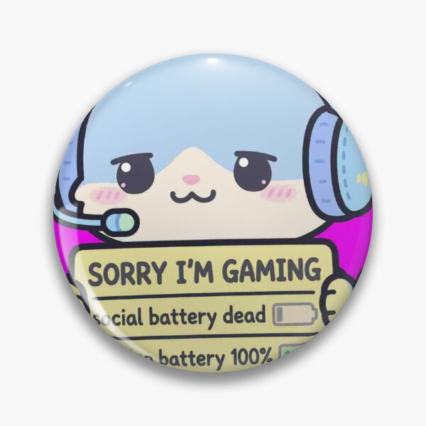 Item preview, Sorry I'm Gaming Cat - Social Battery Dead - Funny Introvert Gamer designed and sold by Petringo.