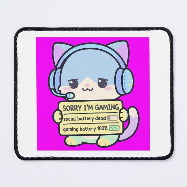 Item preview, Sorry I'm Gaming Cat - Social Battery Dead - Funny Introvert Gamer designed and sold by Petringo.