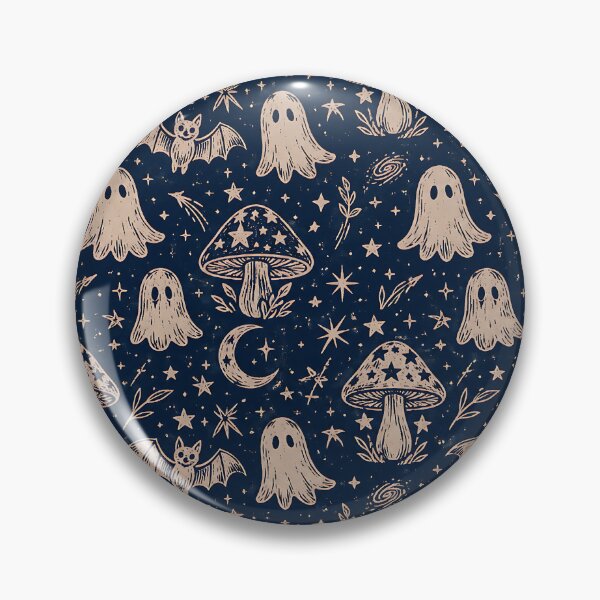 Item preview, Rustic Linocut Cosmic Ghost Pattern designed and sold by Thai Vibe Studio.