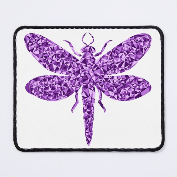 Item preview, Dragonfly Purple Triangular Mosaic Silhouette Design designed and sold by DymondDesigns.