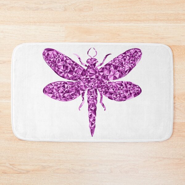 Item preview, Dragonfly Pink Triangular Mosaic Silhouette Design designed and sold by DymondDesigns.