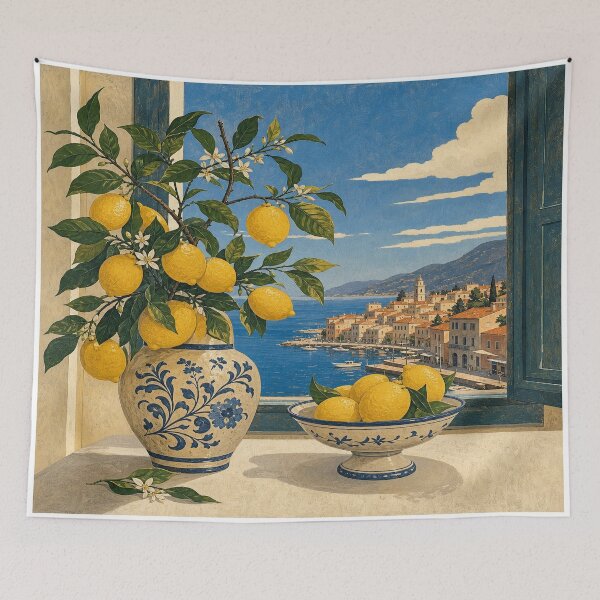 Item preview, Amalfi Afternoon | Mediterranean Window View designed and sold by FadedFrequency.