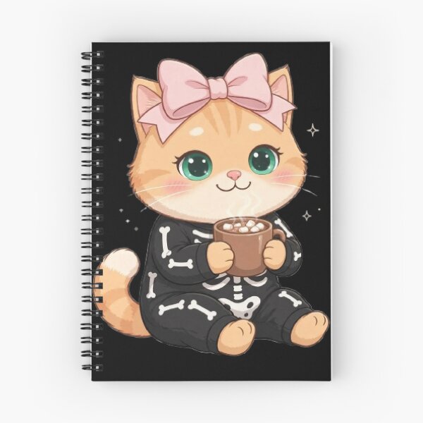 Item preview, Cute Halloween Skeleton Cat Drinking Cocoa Cozy designed and sold by Moody Vibes Studio.