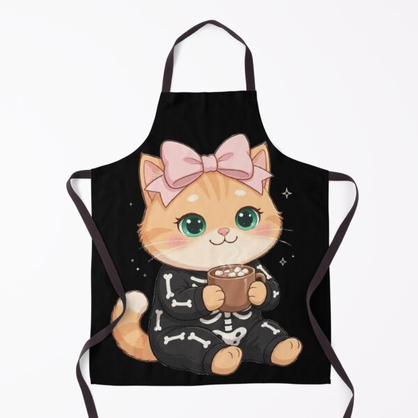 Item preview, Cute Halloween Skeleton Cat Drinking Cocoa Cozy designed and sold by Moody Vibes Studio.