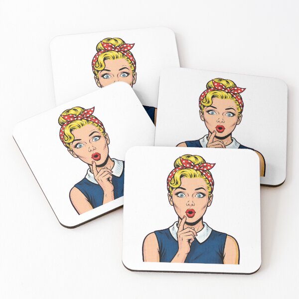 Item preview, Pop Art Surprised Girl - Retro Vintage 50s Pin-Up designed and sold by cozymood2026.