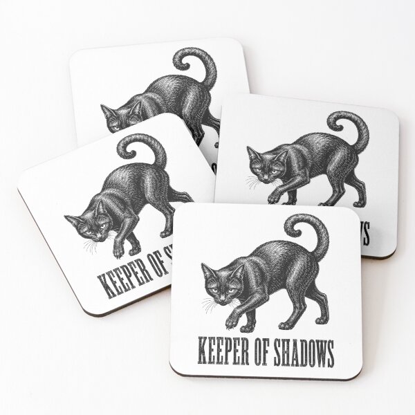 Item preview, Keeper of Shadows – Vintage Black Cat Engraving designed and sold by MotionBanana Art.