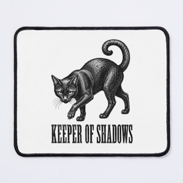 Item preview, Keeper of Shadows – Vintage Black Cat Engraving designed and sold by MotionBanana Art.