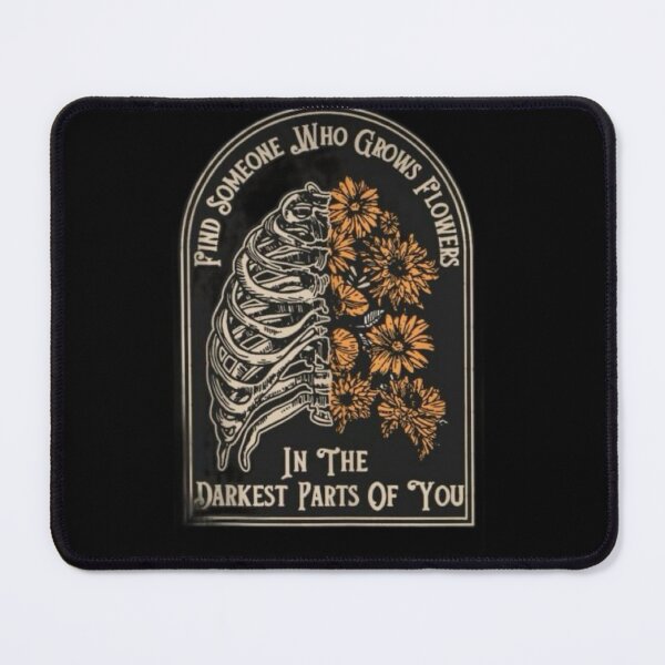 Item preview, Find Someone Who Grows Flowers In The Darkest Parts Of You - Anatomical Skeleton Ribcage Floral Art designed and sold by GrimNest.