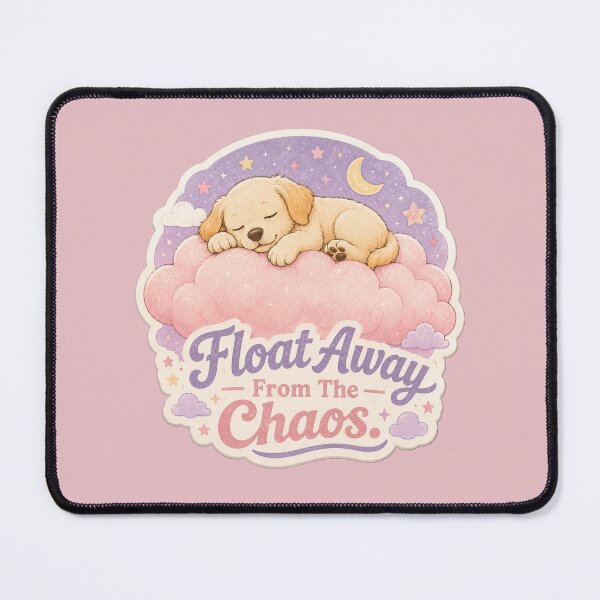 Item preview, Float Away From The Chaos – Dreamy Sleeping Dog designed and sold by Safe Haven Pets.