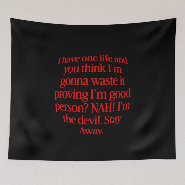 Item preview, I Have One Life Devil Quote Dark Aesthetic Typography designed and sold by 101-Stor.