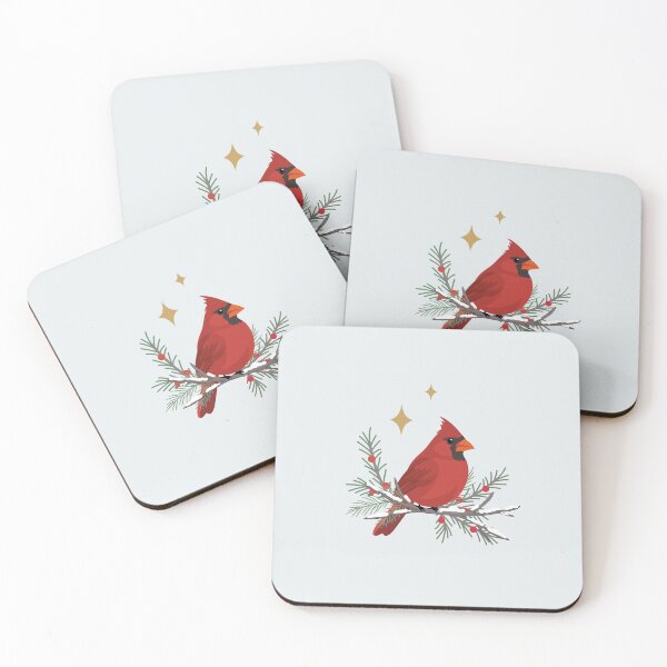Item preview, Christmas Cardinal on Snowy Evergreen Branch designed and sold by GemsAnatomy.