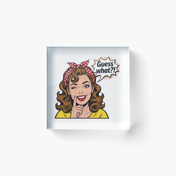 Item preview, Guess What Pop Art Girl Retro Vintage designed and sold by cozymood2026.