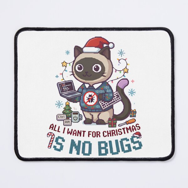 Item preview, Cat Programmer All I Want For Christmas Is No Bugs Pixel Art designed and sold by Sitred123.