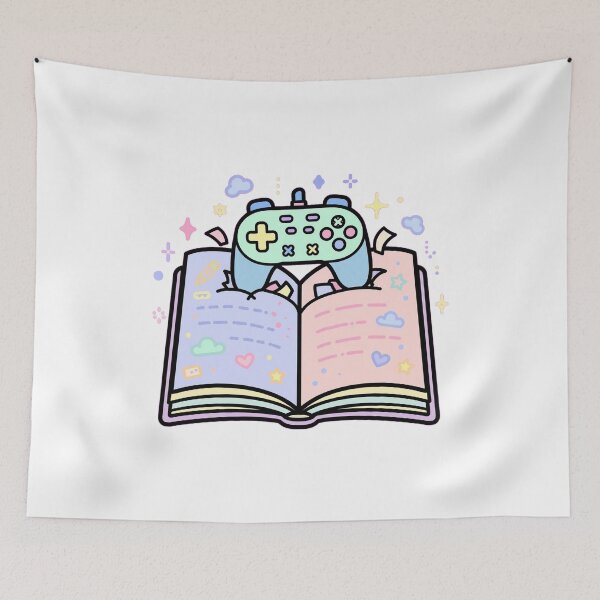 Item preview, Kawaii Book Gamer - Open Book With Gaming Controller - Cozy Reading Gaming designed and sold by Petringo.