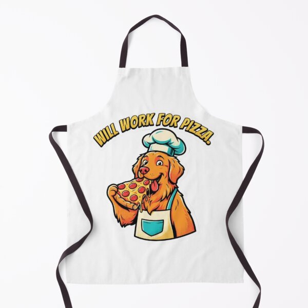 Item preview, Will Work for Pizza Cute Dog Chef Art designed and sold by DailySparks.