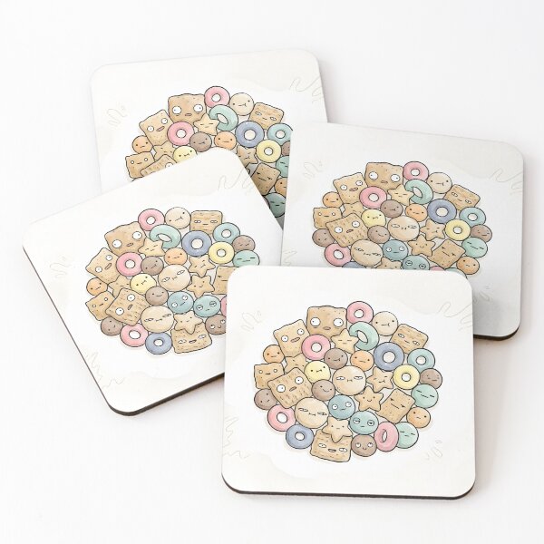 Item preview, Cute Cereal Loops Kawaii Breakfast Food Illustration designed and sold by DuckOddity.