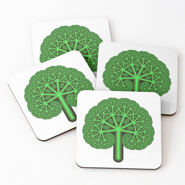 Item preview, Fractal Tree Neon Green Abstract Geometric designed and sold by pinkal.