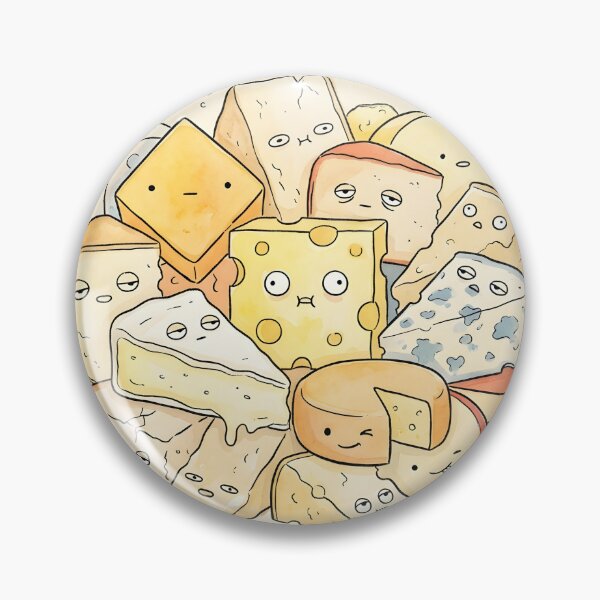 Item preview, Cute Cheese Blocks Kawaii Cheddar Swiss Food Art designed and sold by DuckOddity.