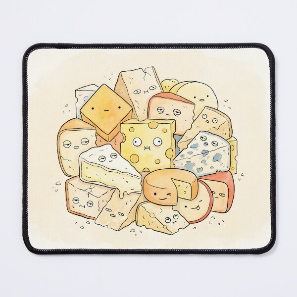 Item preview, Cute Cheese Blocks Kawaii Cheddar Swiss Food Art designed and sold by DuckOddity.