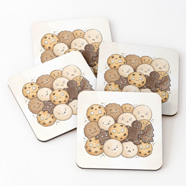 Item preview, Cute Chocolate Chip Cookies Kawaii Bakery Food Illustration designed and sold by DuckOddity.