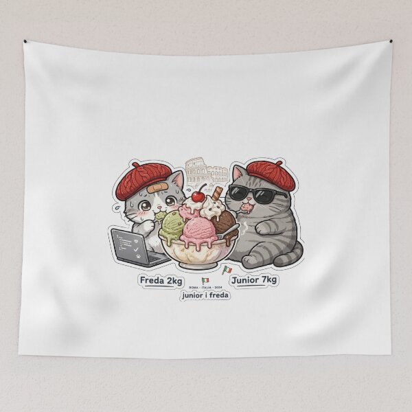 Item preview, Freda and Junior Gelato Rome - Italian Ice Cream Cats designed and sold by MAISON SYLVIE.