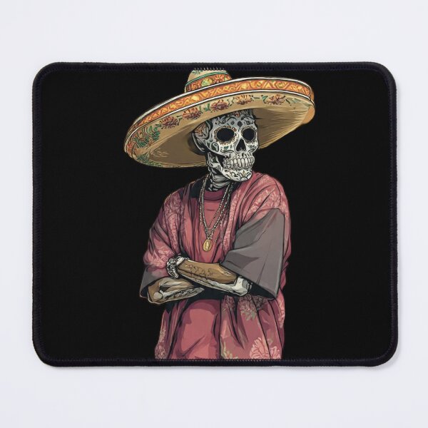 Item preview, Day of the Dead Calavera Skeleton with Sombrero - Sugar Skull Mariachi Mexican Folk Art designed and sold by GrimNest.