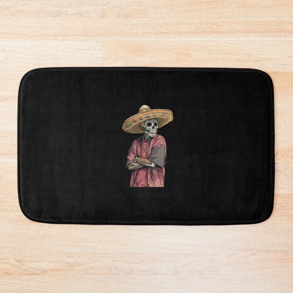 Item preview, Day of the Dead Calavera Skeleton with Sombrero - Sugar Skull Mariachi Mexican Folk Art designed and sold by GrimNest.