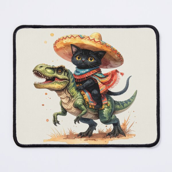 Item preview, Mexican cat on T-rex designed and sold by LiskoDesign.