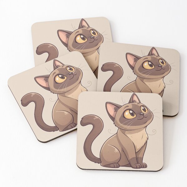 Item preview, Cute Kawaii European Burmese Cat with Golden Eyes designed and sold by Mousy17.