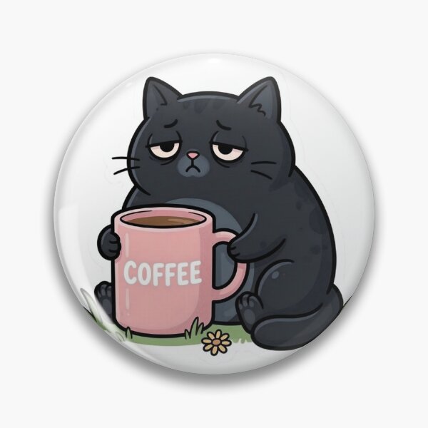 Item preview, Tired cat with coffee. Antisocial humor. designed and sold by design-rebell.