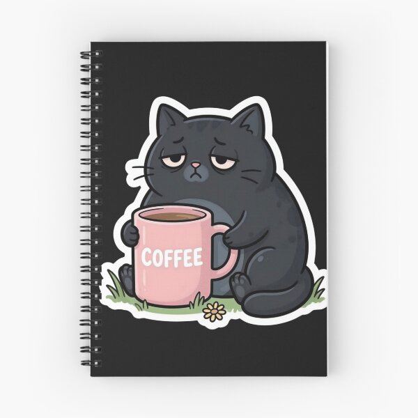 Item preview, Tired cat with coffee. Antisocial humor. designed and sold by design-rebell.