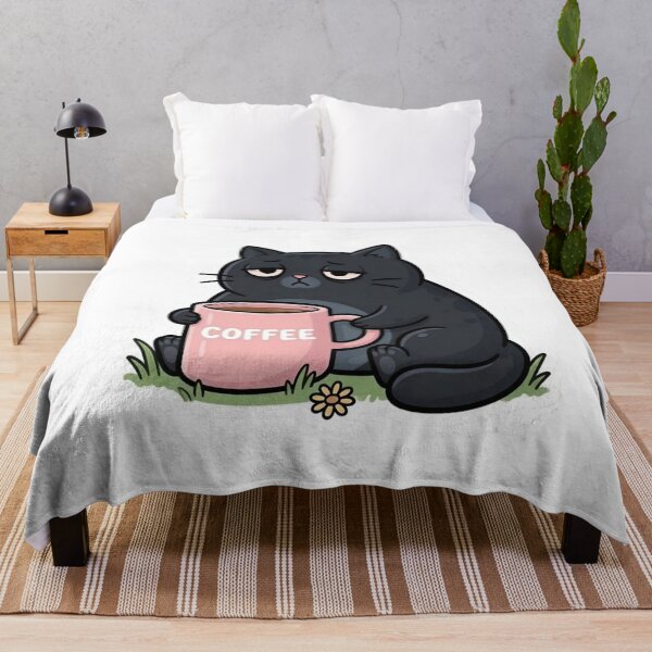 Item preview, Tired cat with coffee. Antisocial humor. designed and sold by design-rebell.