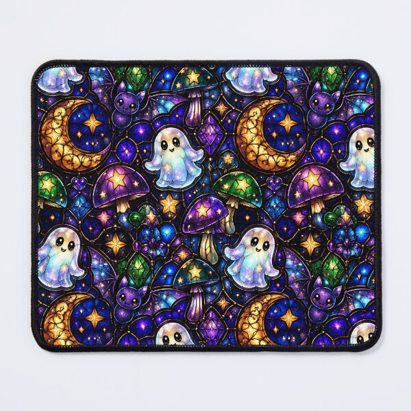 Item preview, Stained Glass Spooky Cute Cosmic Pattern designed and sold by Thai Vibe Studio.