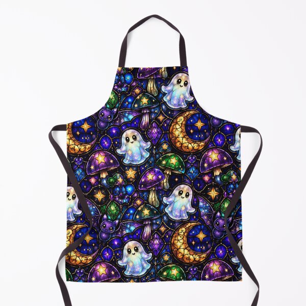 Item preview, Stained Glass Spooky Cute Cosmic Pattern designed and sold by Thai Vibe Studio.