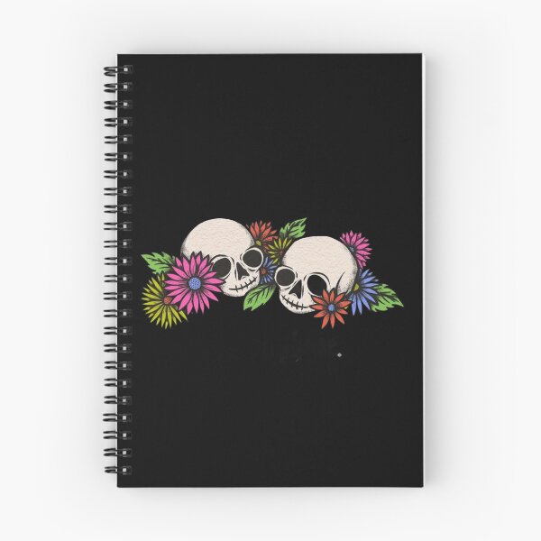 Item preview, Vintage Floral Skulls Pair - Colorful Gothic Flower Skull Tattoo Graphic designed and sold by GrimNest.