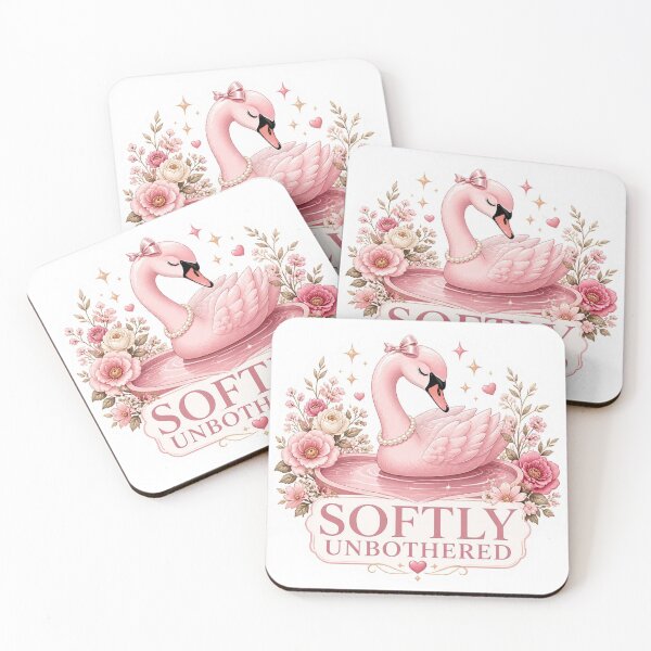 Item preview, Softly Unbothered Swan Sticker PNG | Cute Pink Feminine Aesthetic | Elegant Kawaii Swan Vinyl Decal | Soft Girl Gift designed and sold by Stylestickers55.