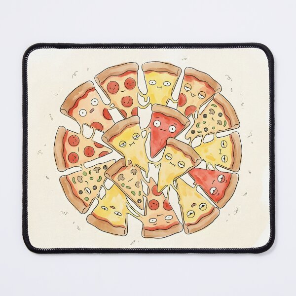 Item preview, Cute Pizza Slices Kawaii Italian Food Illustration designed and sold by DuckOddity.