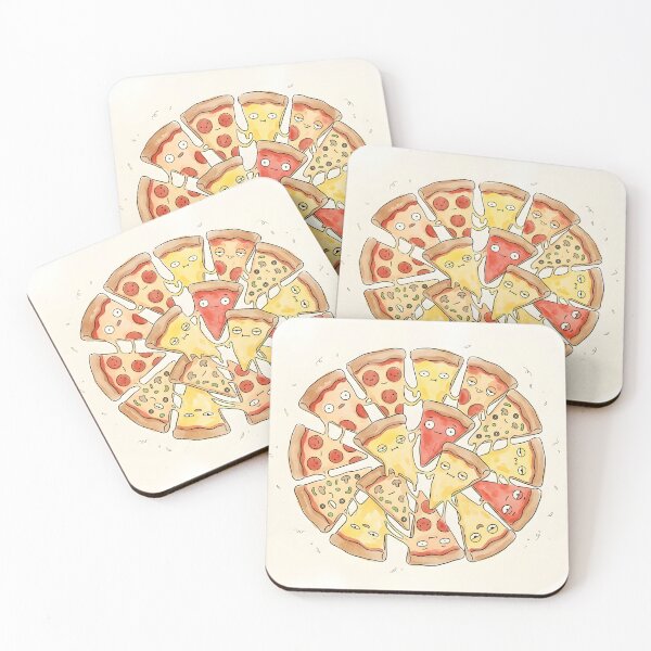 Item preview, Cute Pizza Slices Kawaii Italian Food Illustration designed and sold by DuckOddity.